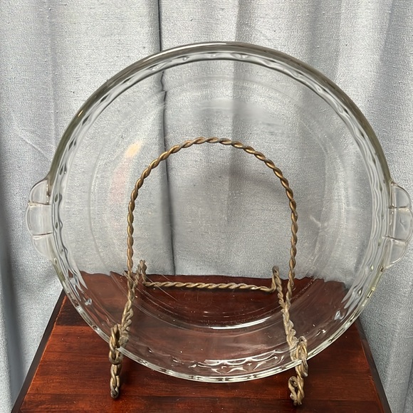 Pyrex Pie Plate #229 Clear Glass Deep Dish 24 cm 9.5” Scalloped Fluted Edge USA - Picture 3 of 9